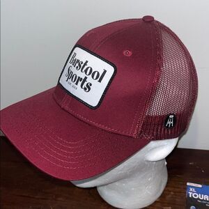 New Barstool Sports Baseball Trucker SnapBack Burgundy Red Sewn Patch Cap Hat